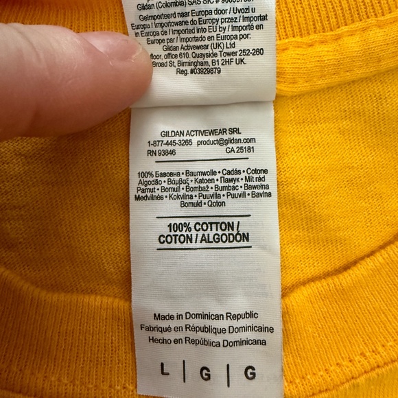 Gildan Slave Haven Graphic Tee Yellow Regular Fit - Picture 6 of 7